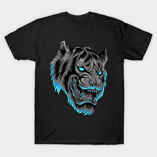 Tiger Head in neon color T-Shirt by Marciano Graphic